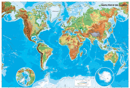 Mapa físico del mundo